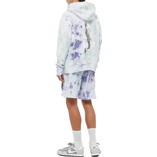 Толстовка Men's Air Jordan Sport DNA Kangaroo Pocket Tie Dye Logo Gray Purple, мультиколор — фото 4