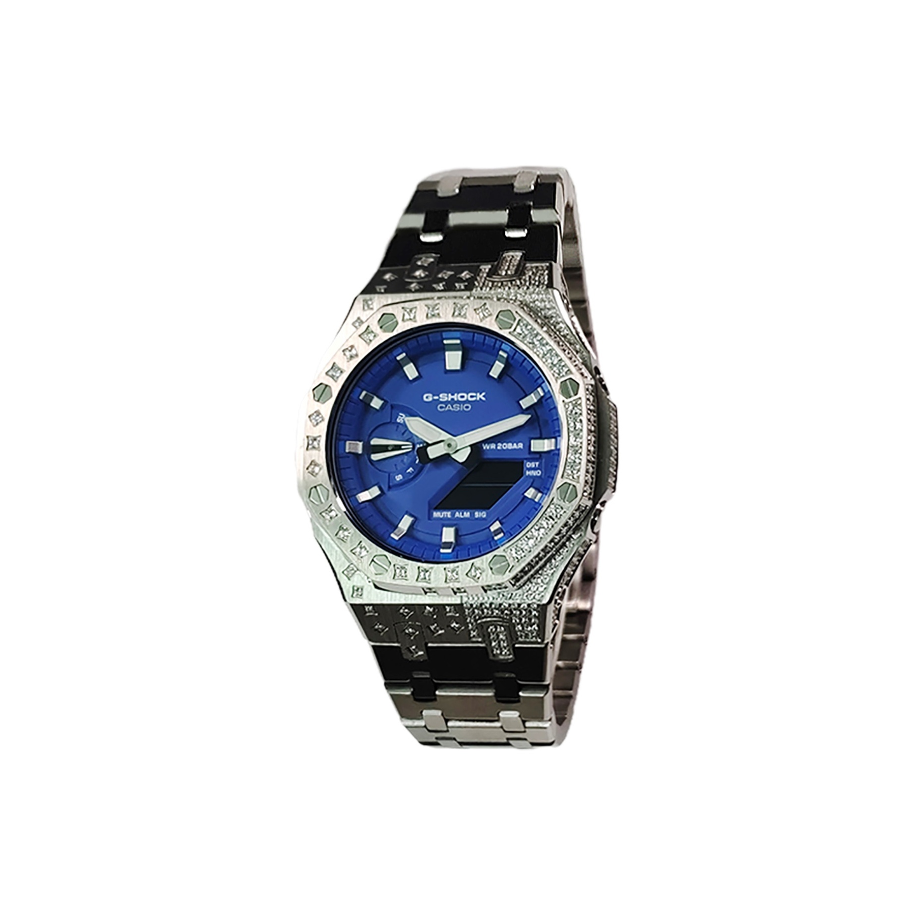 

CASIO Часы Retrofit Series Electronic Movement Stainless Steel Strap Watch Men's Watch Blue Dial