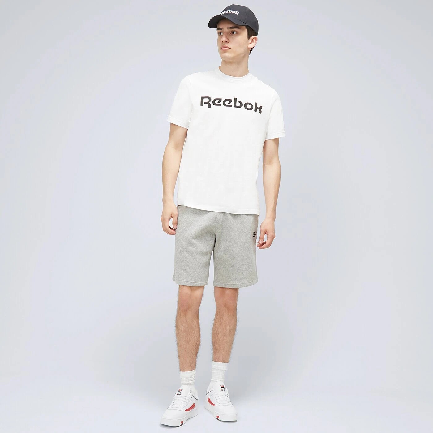 Шорты Reebok с логотипом, серый