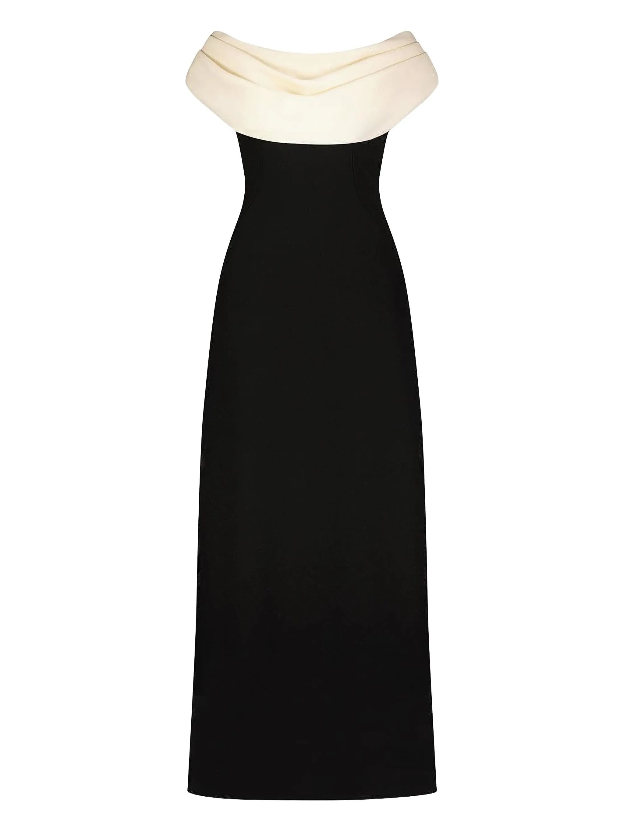 

Платье макси с воротником-хомутом Lela Rose, черный