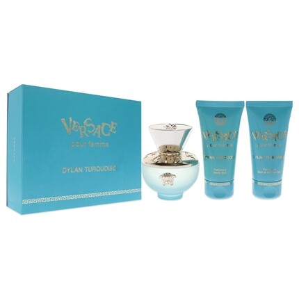 Versace Dylan Turquoise 1.7Oz Edt Spray, Perfumed Body Gel, Bath And Shower Gel Women 3 Pc Gift Set — фото 3