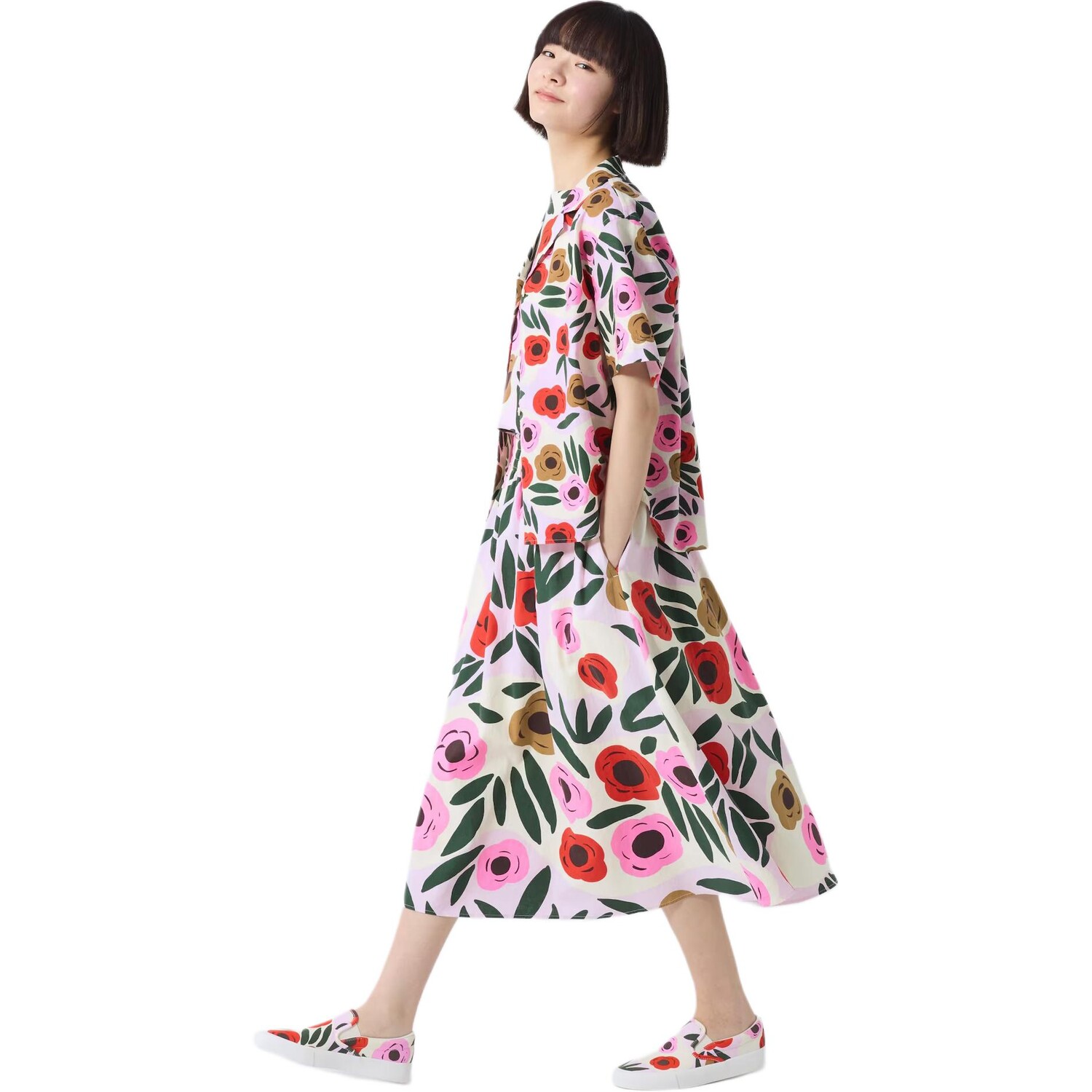 

Marimekko Cobrand Повседневная длинная юбка женская розовая Uniqlo
