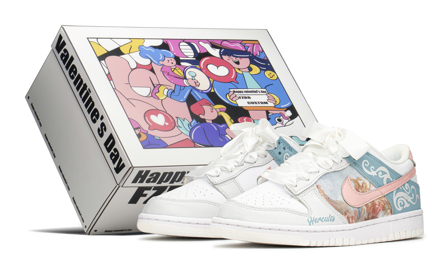 

Кроссовки Nike Dunk Skateboard Shoes Women's Low-Top Blue Pink