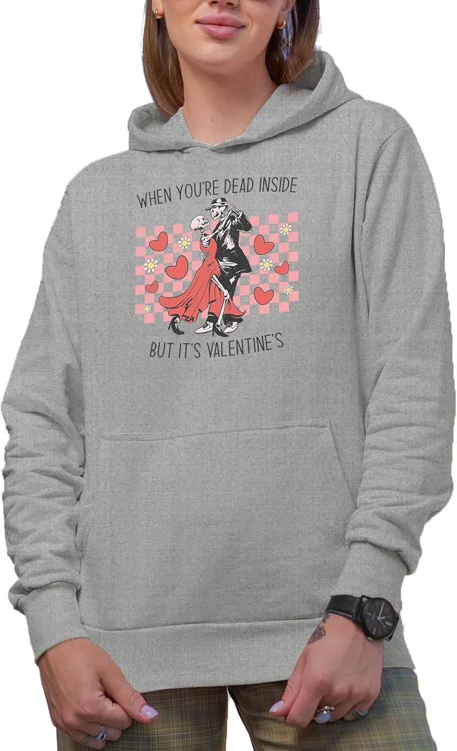 

Новинка: худи Retro When You're Dead Inside с парой скелетов, подарок на День святого Валентина Make Your Mark Design