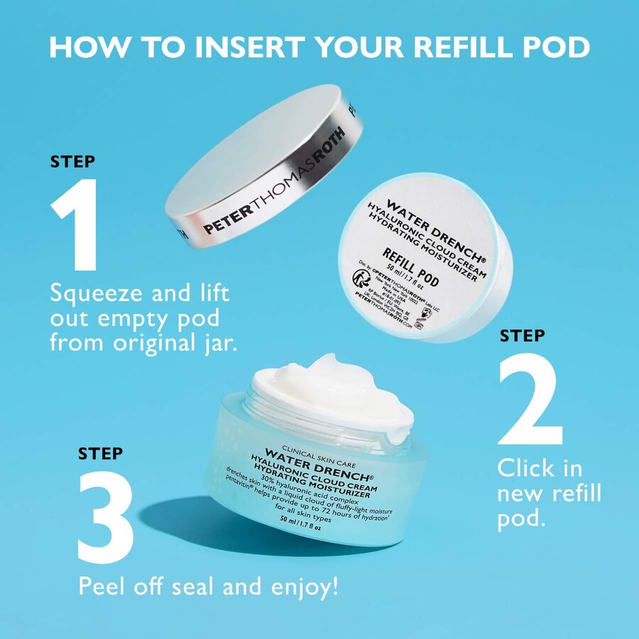 Крем для лица Peter Thomas Roth — Увлажняющий Water Drench Hyaluronic Cloud Cream с гиалуроновой кислотой, сменный блок, 50 мл — фото 4
