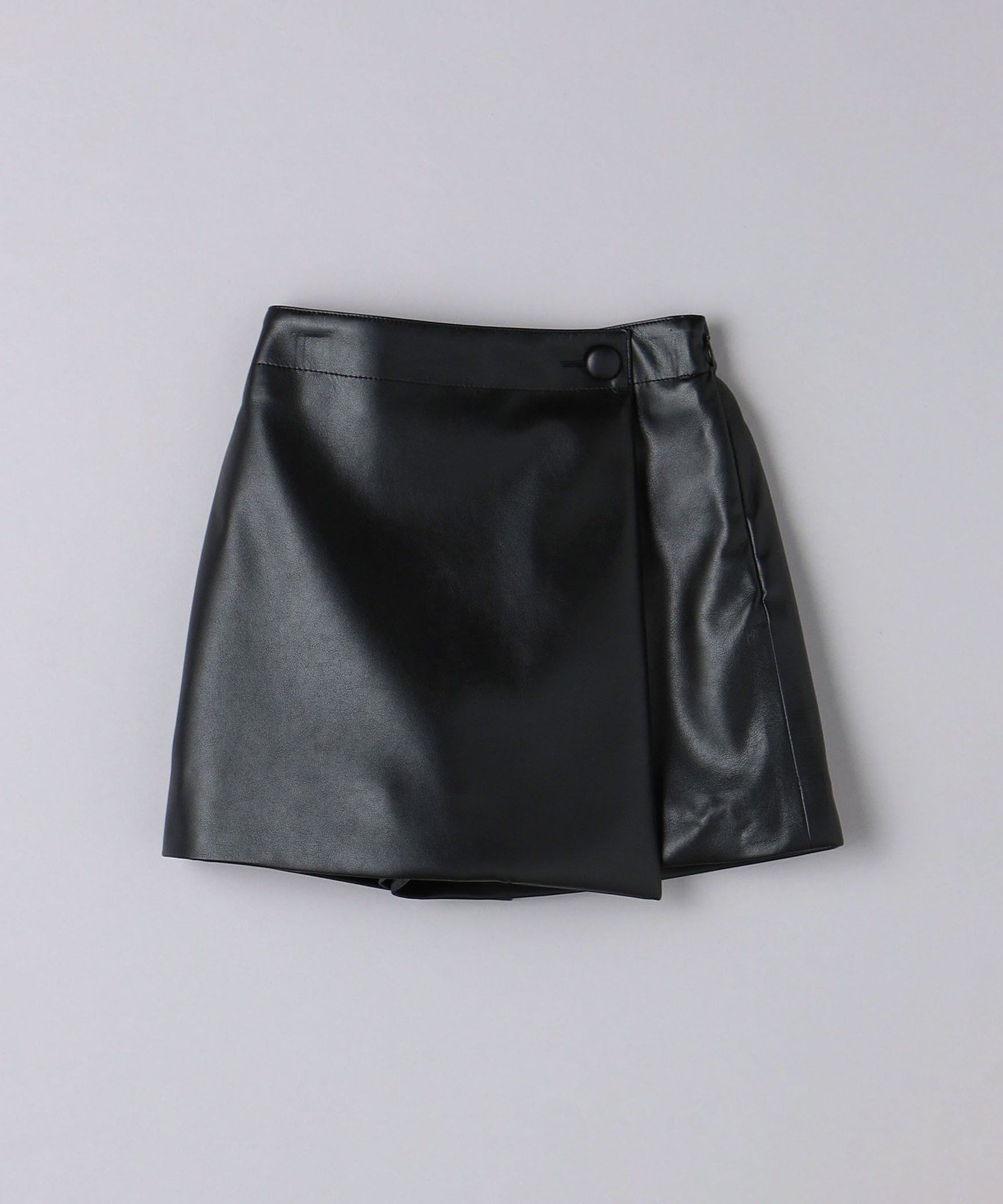 Мини-шорты с запахом, имитирующие кожу, для детей 110-120 см United Arrows, Black