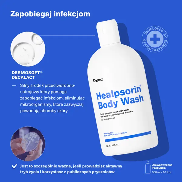 Гель для мытья тела при псориазе, 500 мл Dermz Healpsorin body wash — фото 4
