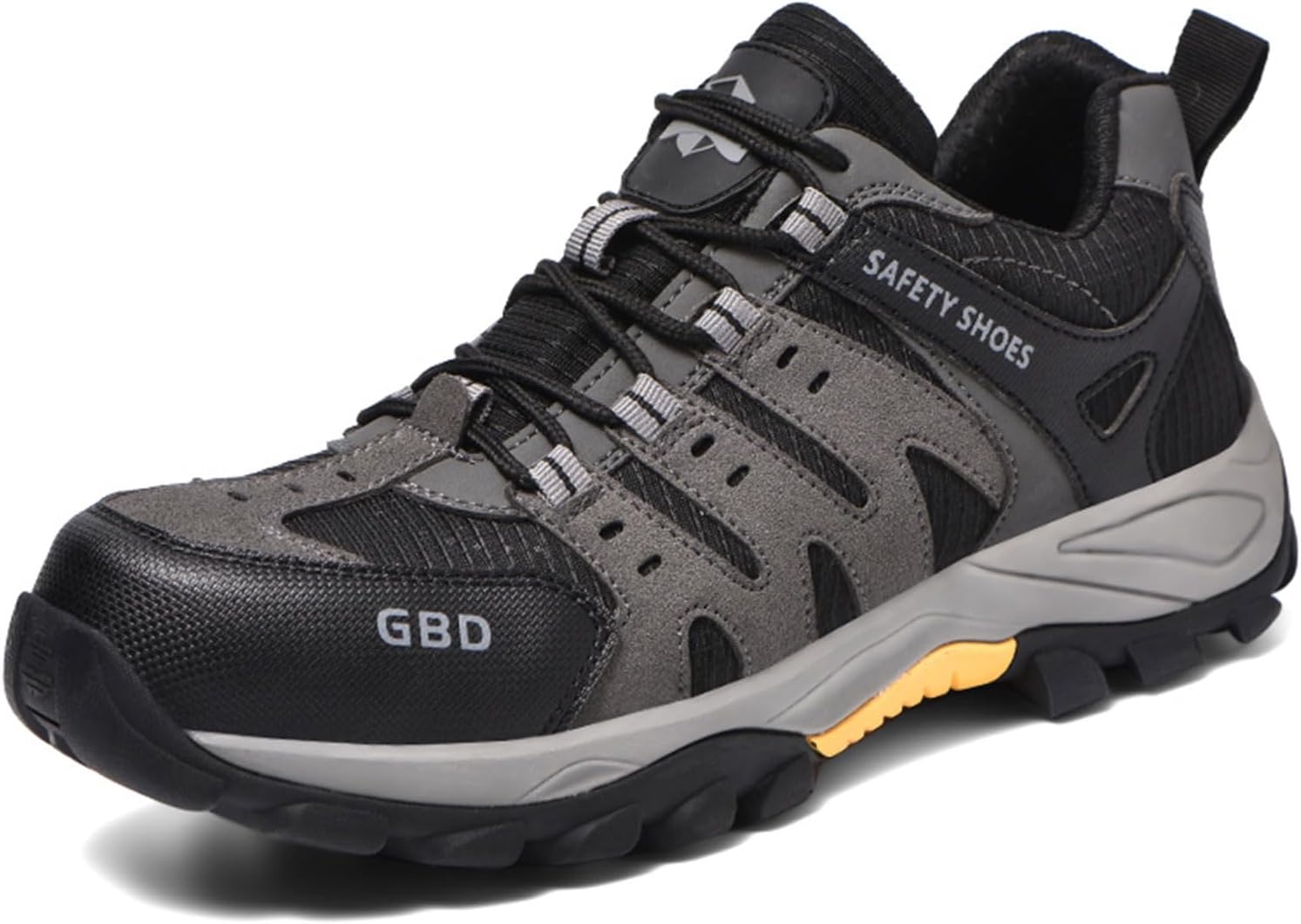 

Мужские ботинки со стальным носком, легкие, проколоустойчивые, противоскользящие, с композитным носком, безопасная обувь для промышленного строительства Gubangdun, серый