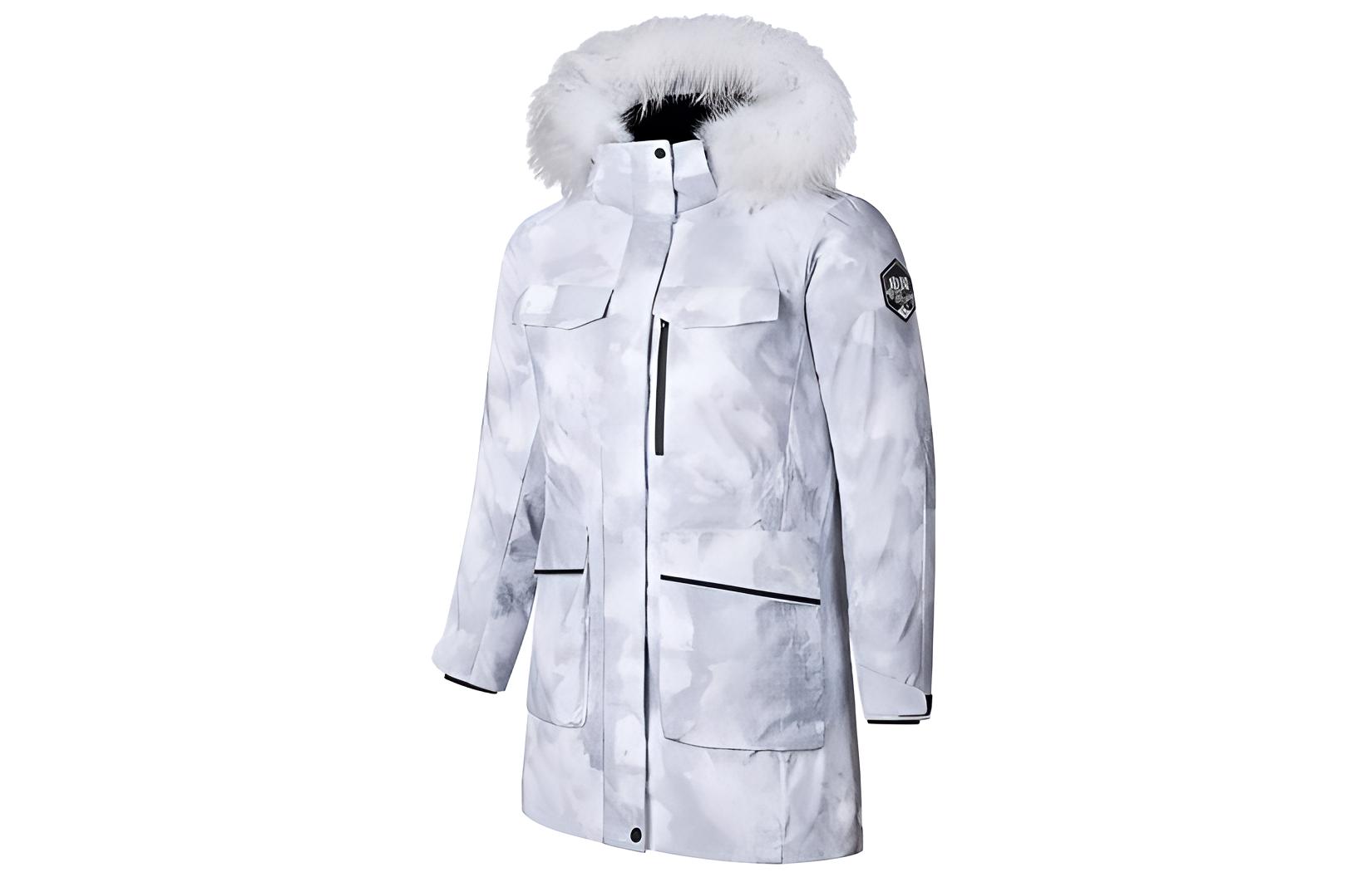 

ANTA Куртка пуховая женская с принтом снежинки, Snowflake White/All over Print