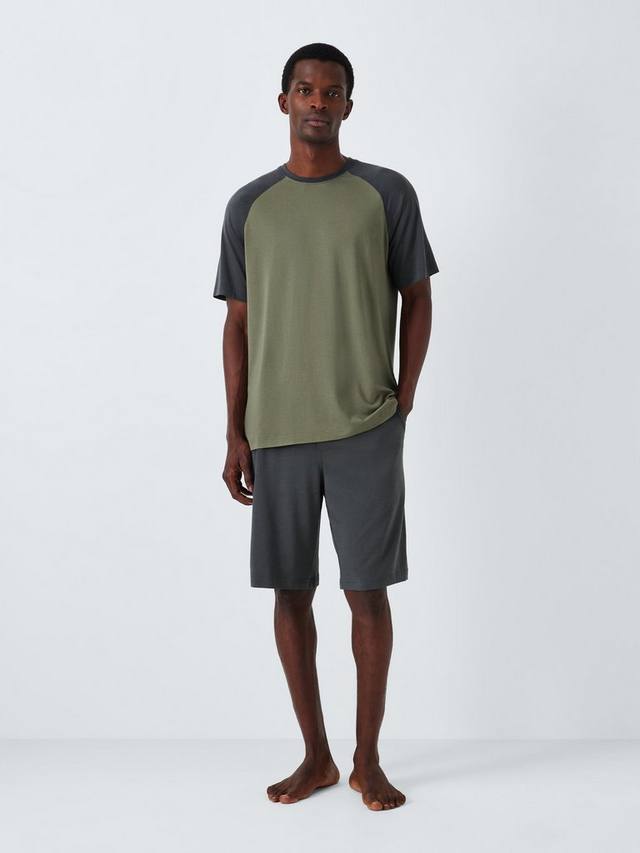 

Комплект пижамы из бамбуковой смеси John Lewis, Green Olive