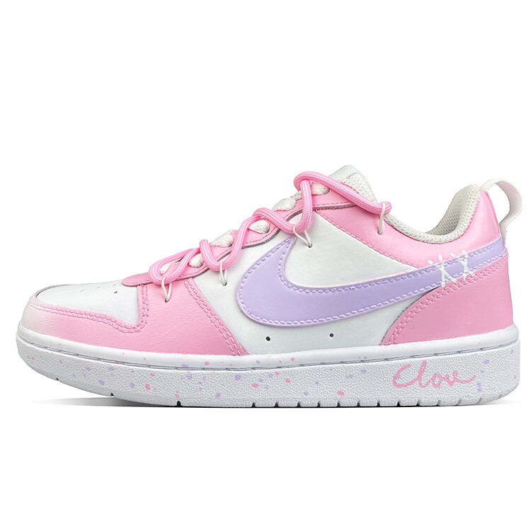 

Кроссовки Nike Court Borough Skateboarding Shoes Women's Low-top Pink/purple/white, белый