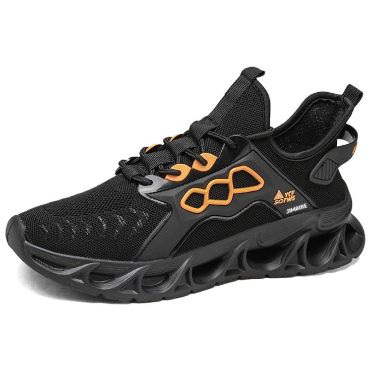 

King Jinmai Кроссовки Blade Shoes с амортизацией, противоскользящей подошвой, износостойкие, дышащие, легкие, низкие, повседневные, мужские, черно-оранжевые, цвет Black Orange
