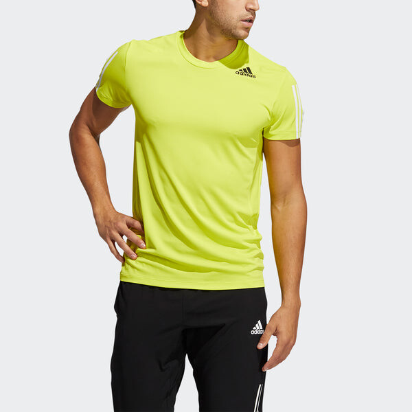 Футболка h.rdy 3s tee training running sports short sleeve green yellow Adidas, желтый — фото 2