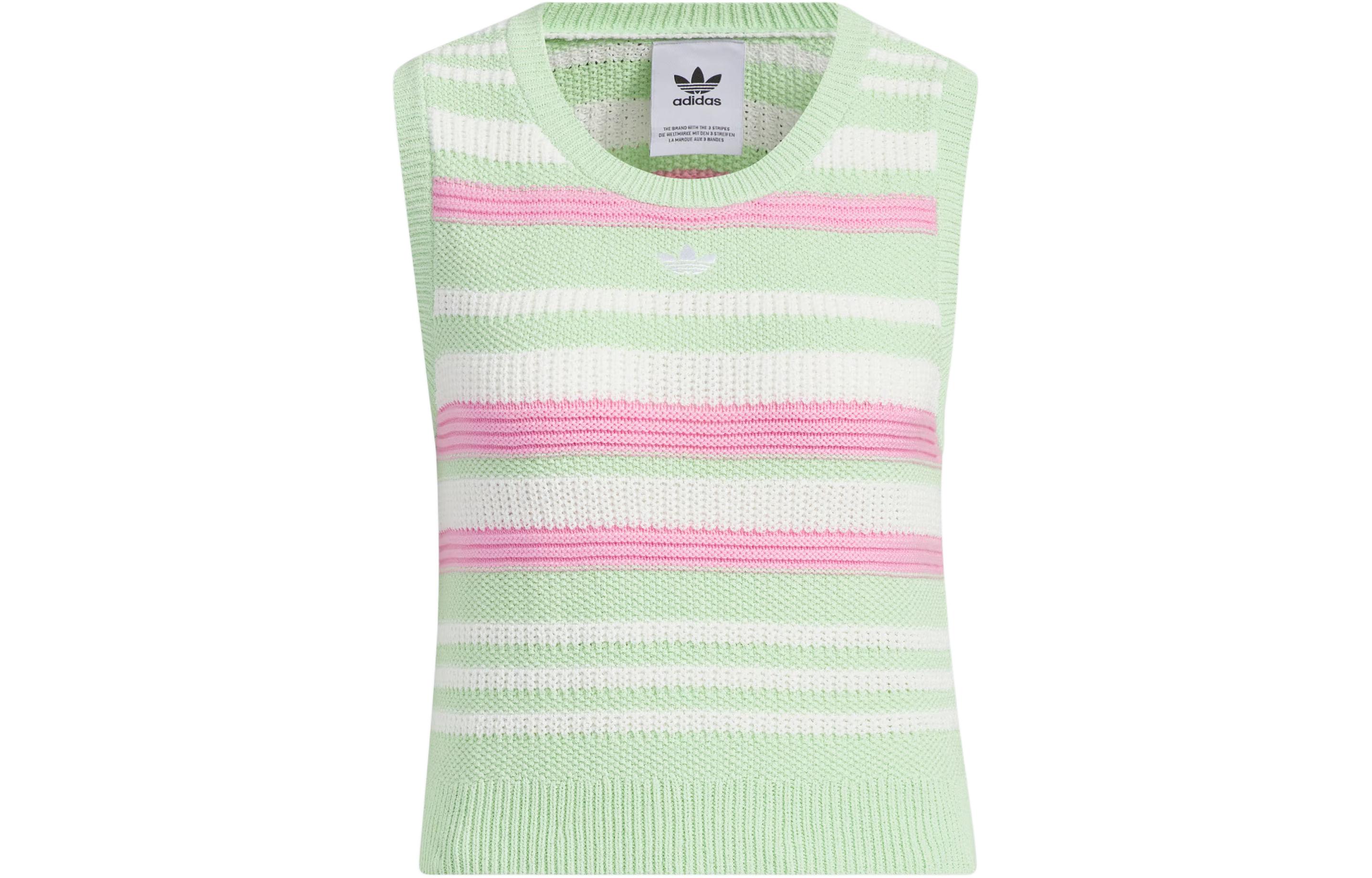 Жилетка Adidas Summer Knit Striped Tank Top, Светло-Зеленый — фото 2