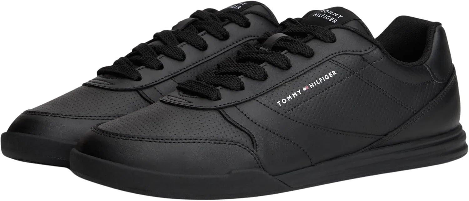 Мужские низкие кожаные кроссовки Tommy Hilfiger Lopro Cup Fm0fm05677, Black — фото 3