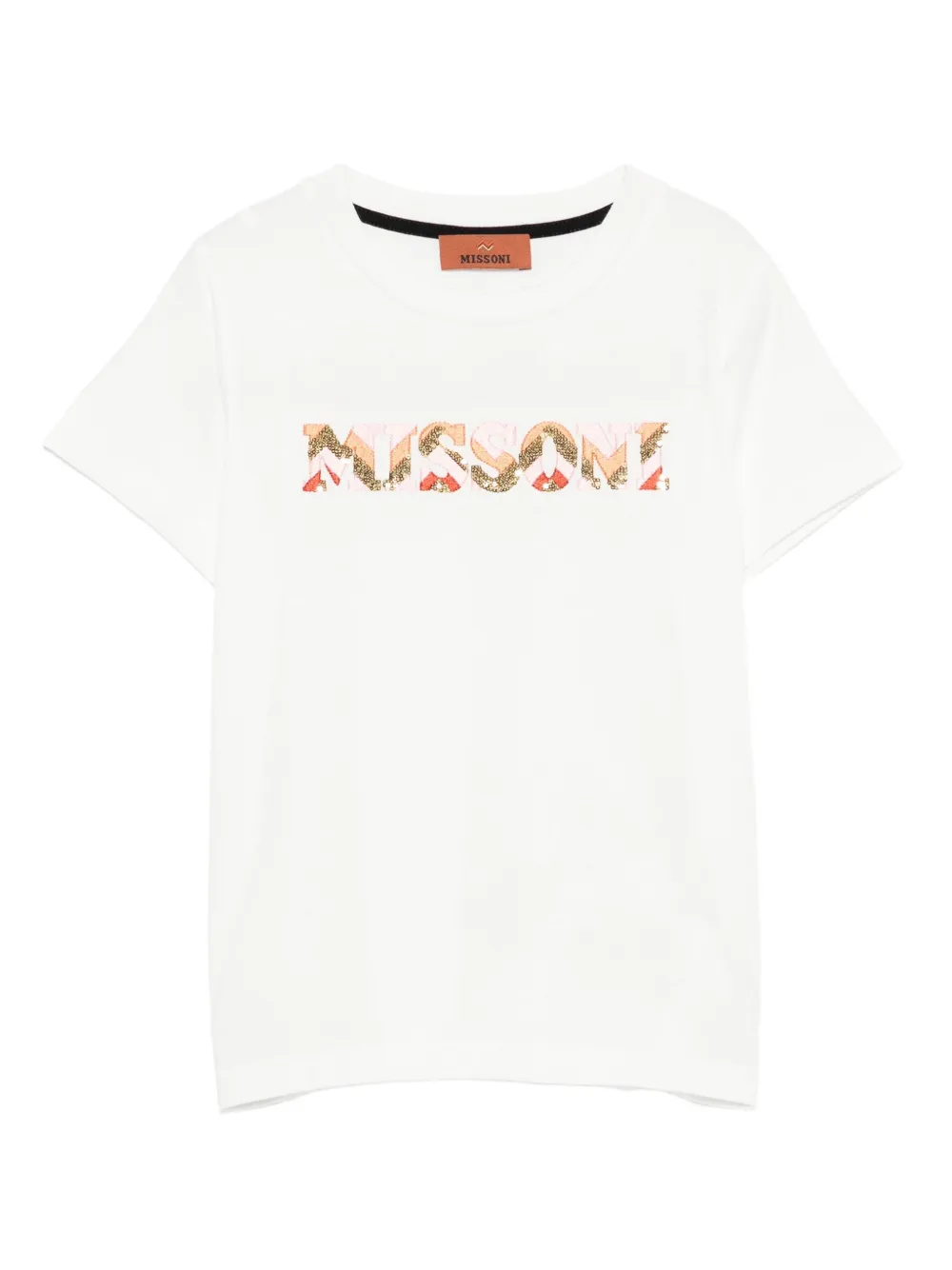 

Футболка с пайетками и логотипом Missoni Kids, белый