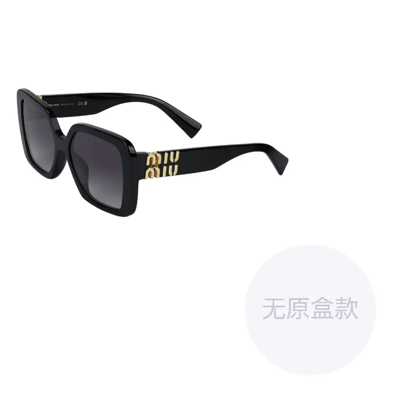 

MIU MIU Солнцезащитные очки с логотипом на дужке и увеличенной оправой, Black