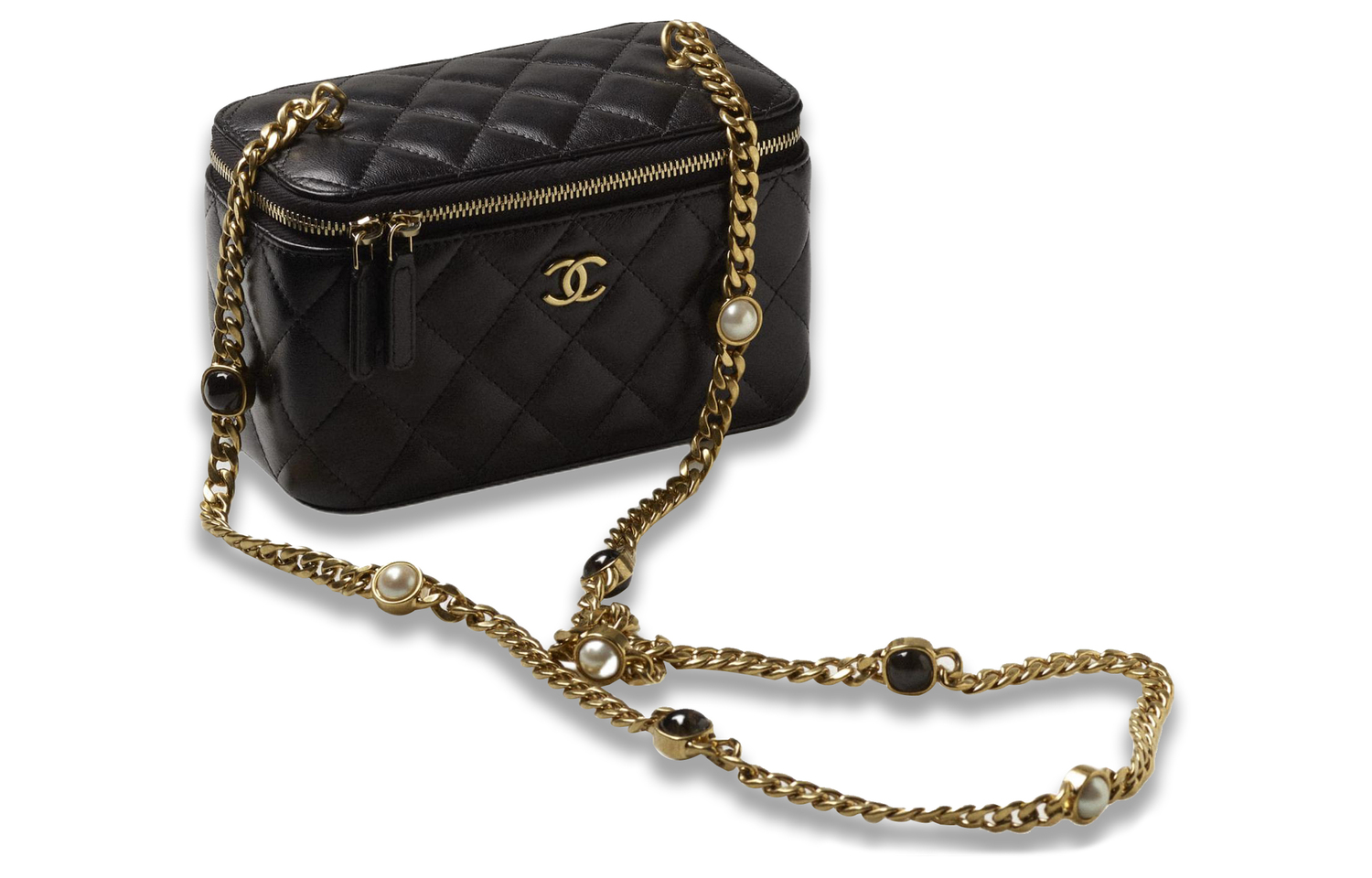 CHANEL Кожаная сумка-бокс через плечо женская черная — фото 4