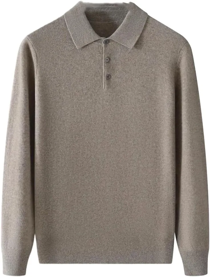 

Мужской шерстяной пуловер с лацканами OWEIEYEU