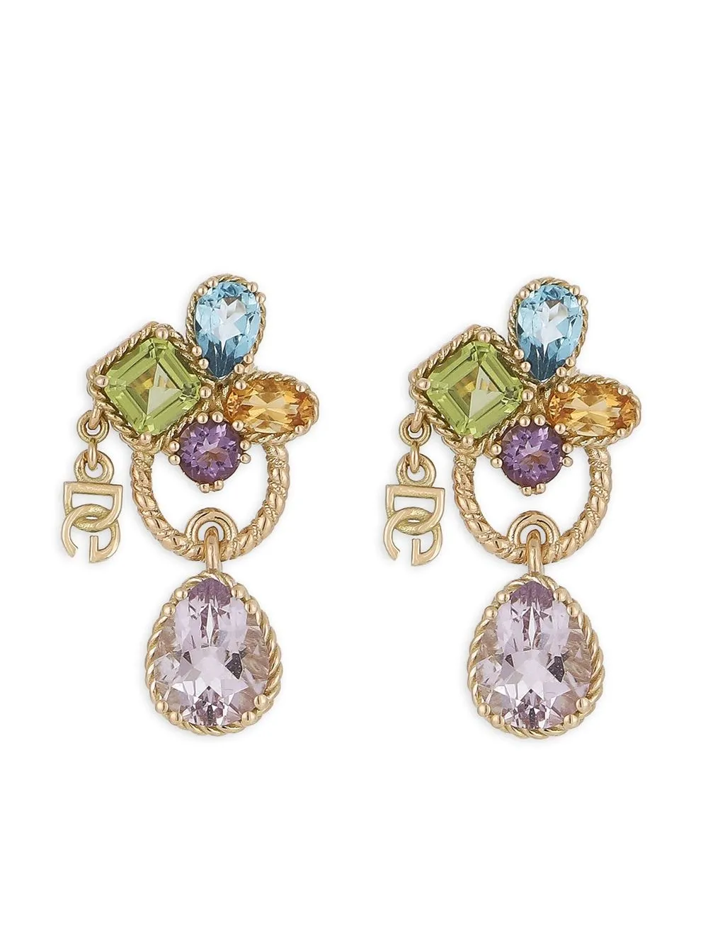 

Серьги-подвески из желтого золота с камнями DOLCE & GABBANA, золотой