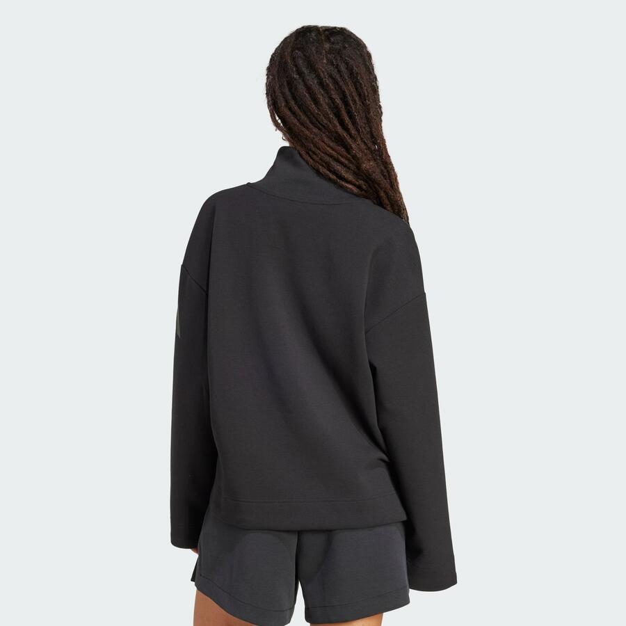 ADIDAS Толстовка Soft Lux с застежкой-молнией на четверть — фото 3