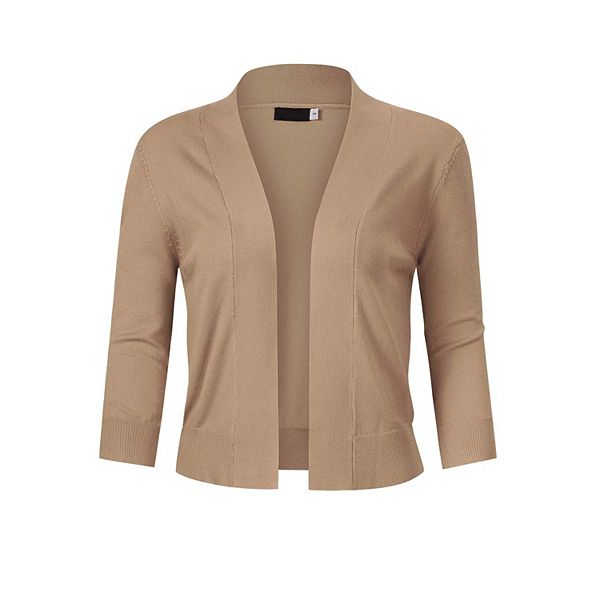

Женский укороченный кардиган с 3/4 рукавом Seoria, Camel