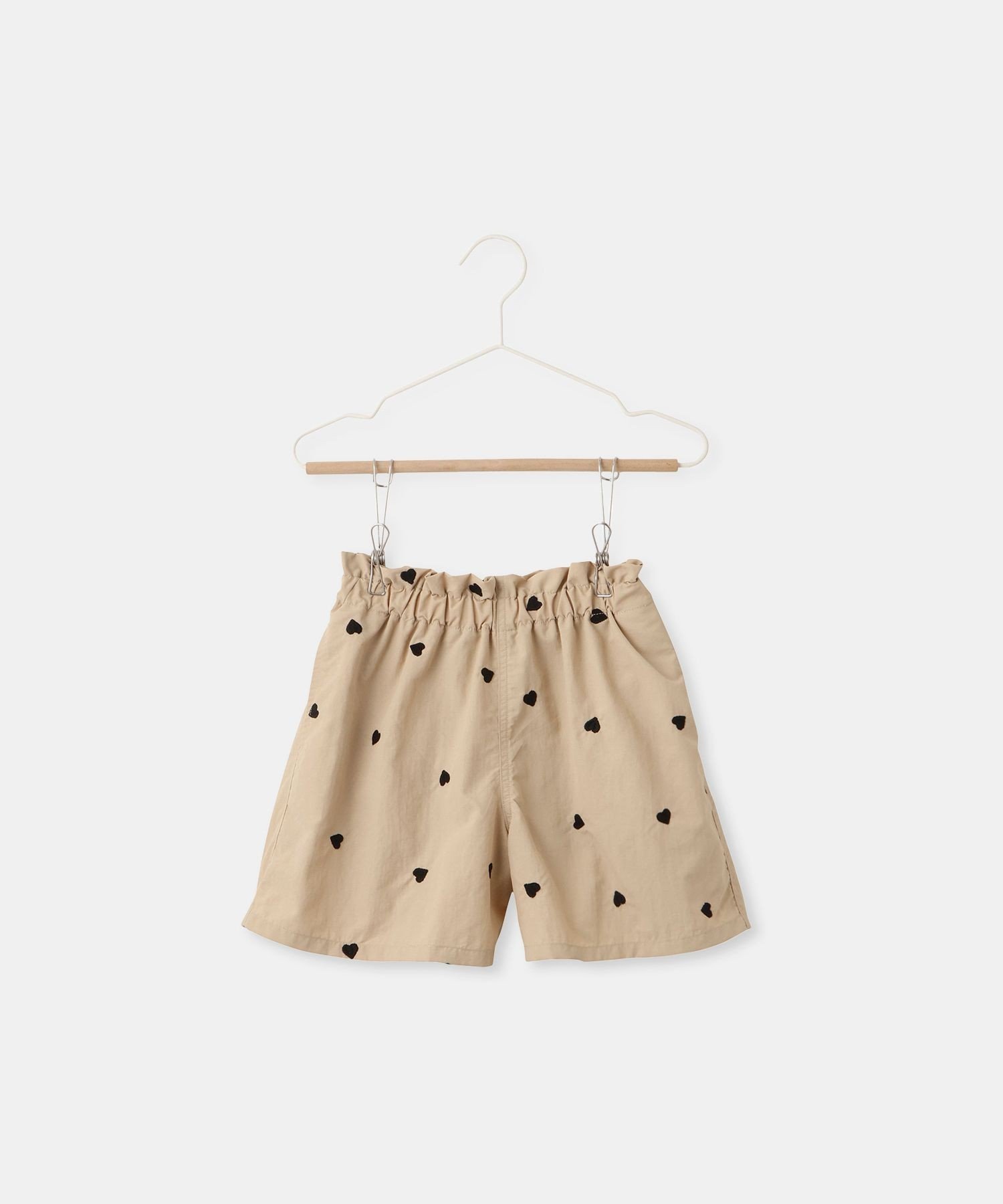Брюки Нейлоновые кюлоты с вышивкой в виде сердечек Rope' Picnic Kids, Beige (27)