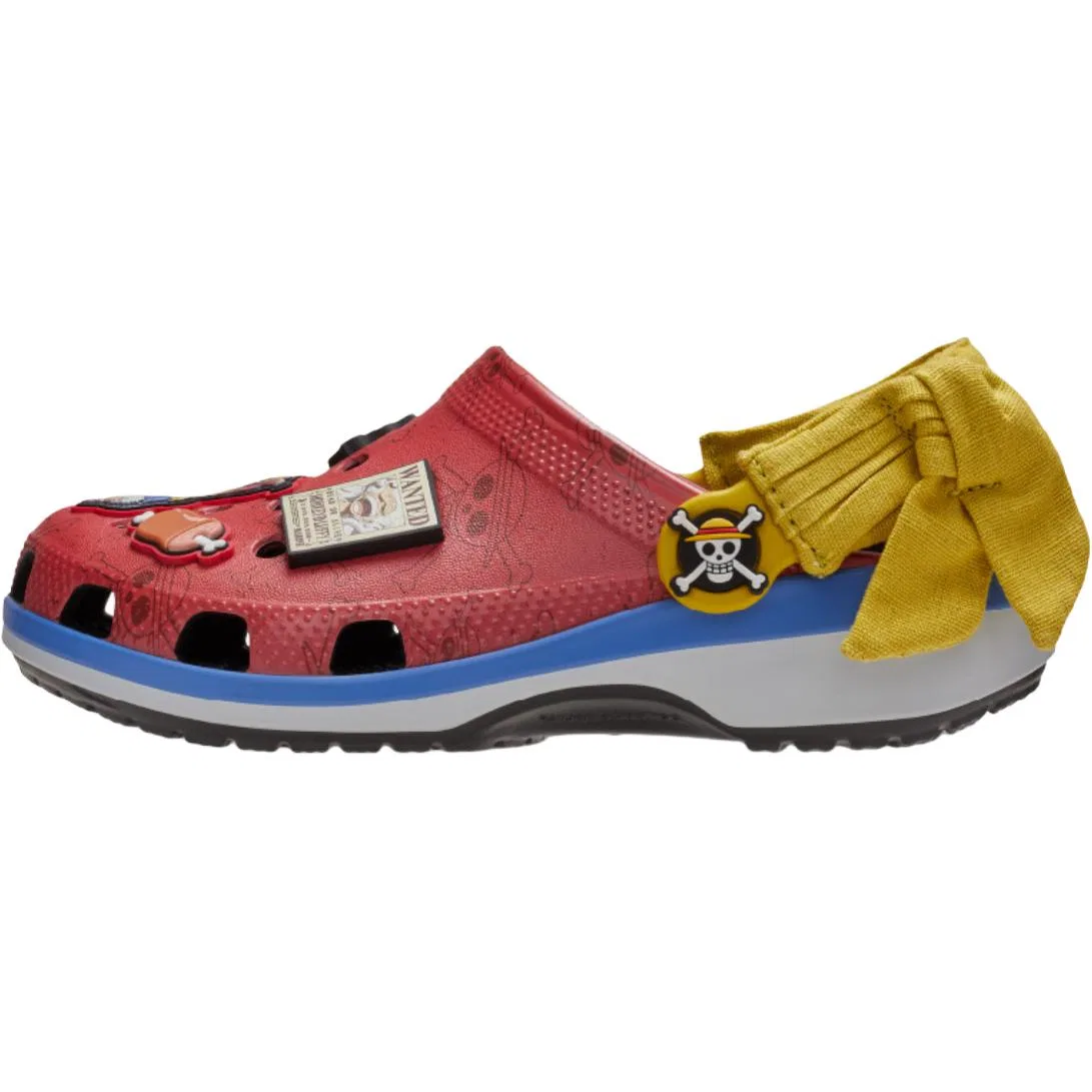 Клоги детские Crocs x One Piece красный-синий-желтый