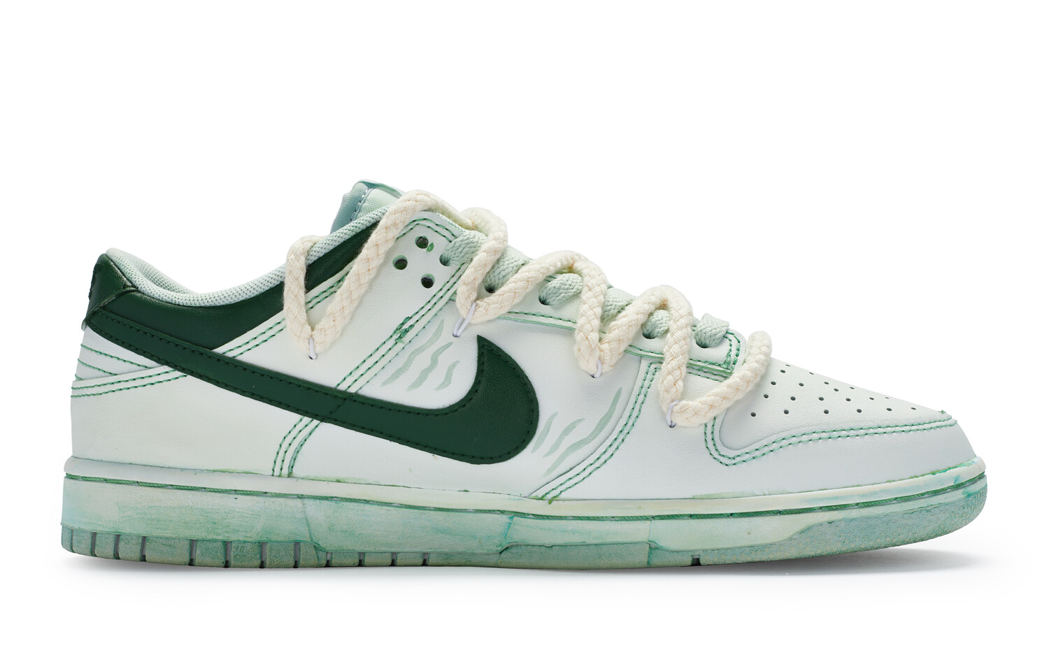 

Кроссовки Nike Dunk Skateboard Shoes Women's Low-Top White/Green, белые/зеленые, Зеленый, Кроссовки Nike Dunk Skateboard Shoes Women's Low-Top White/Green, белые/зеленые