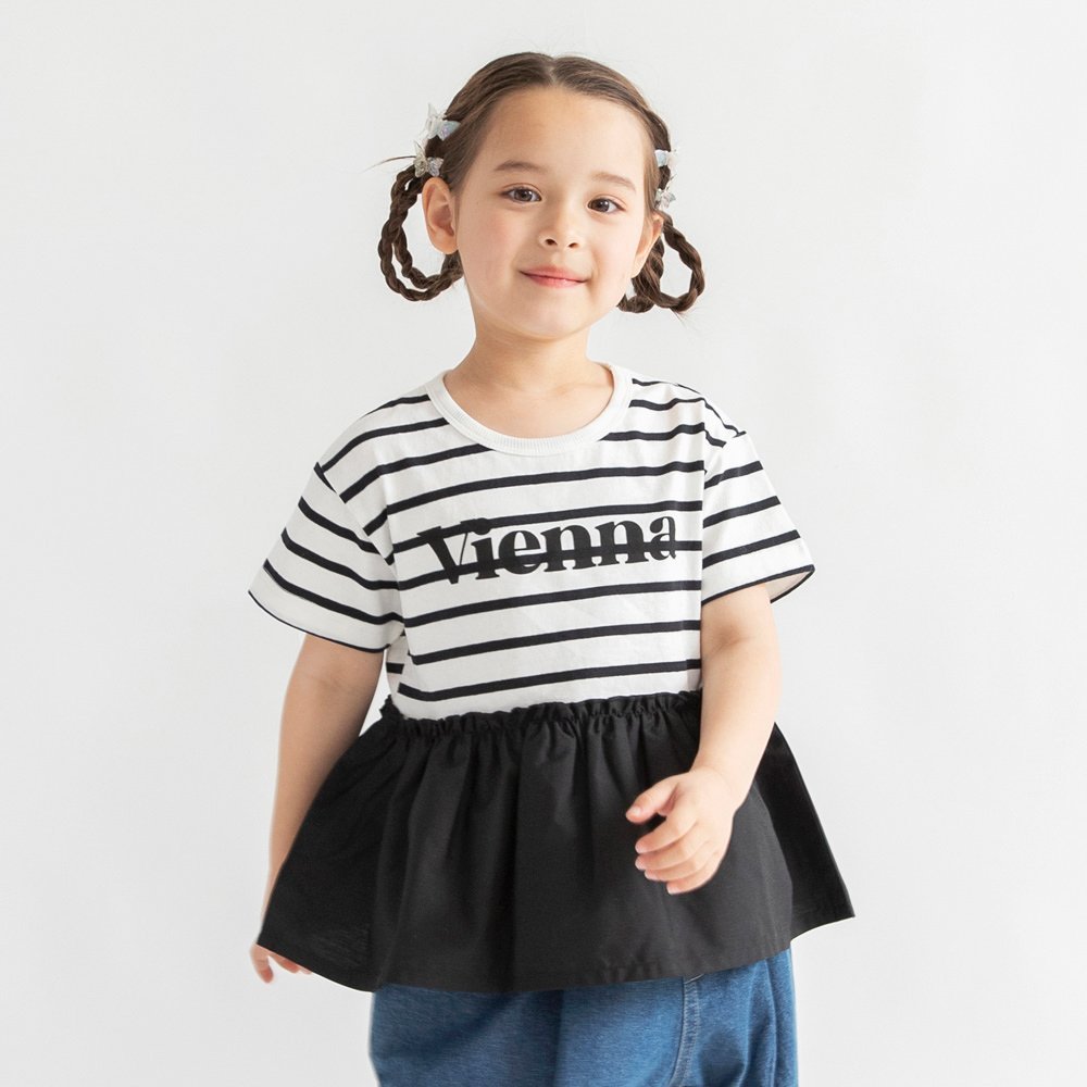 Футболка с коротким рукавом из смешанных материалов с логотипом Branshes, 92: Black and White_Border