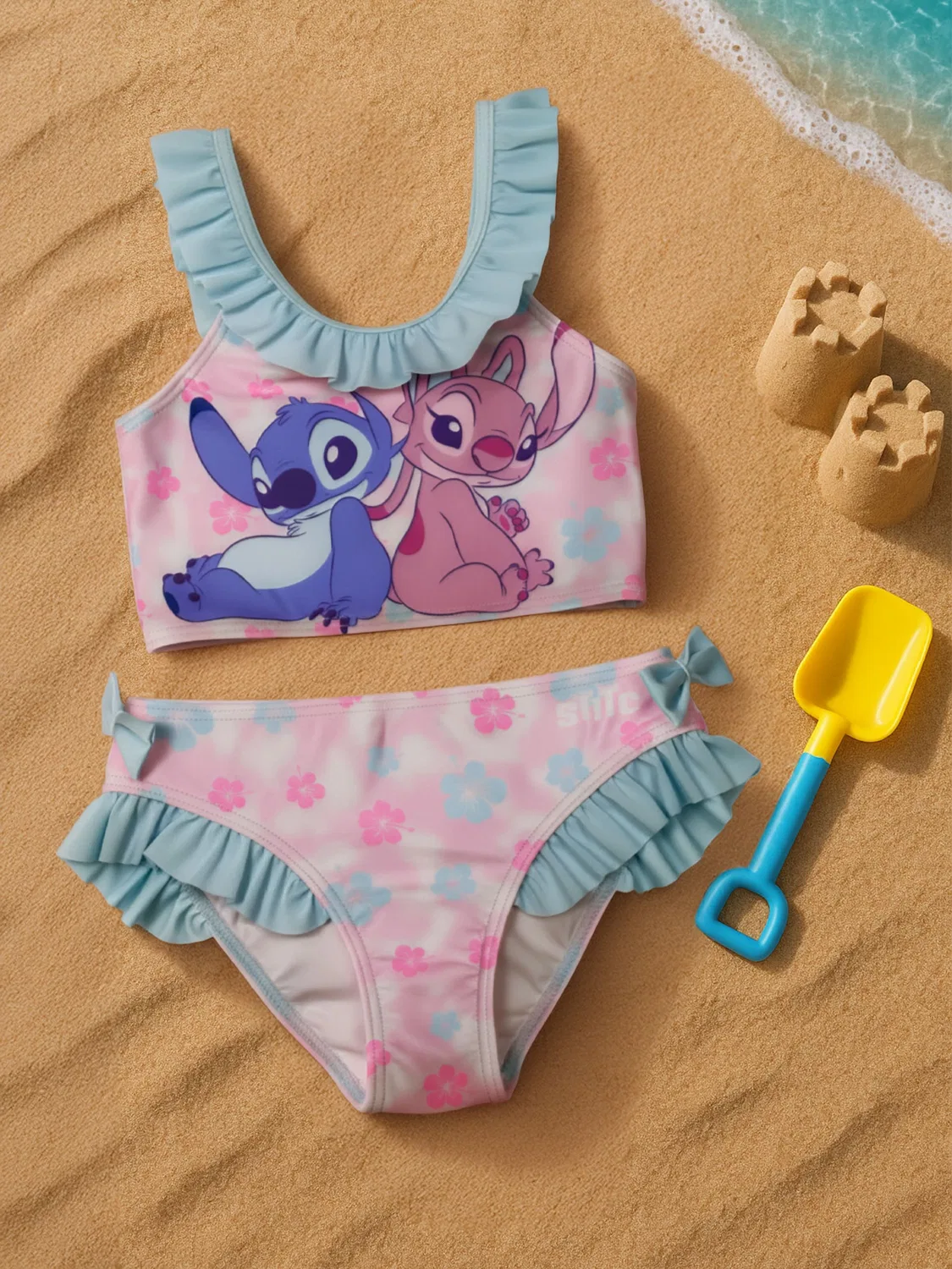 Бикини с рюшами и бантами Lilo & Stitch, розовый — фото 2