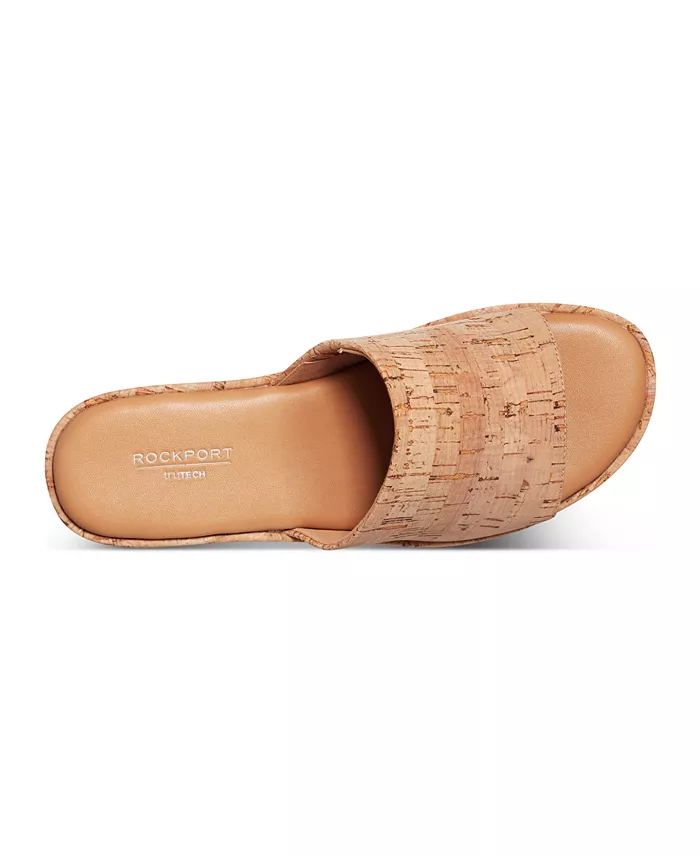 Женские сандалии-слипоны Aubriella на платформе Rockport, коричневый — фото 4