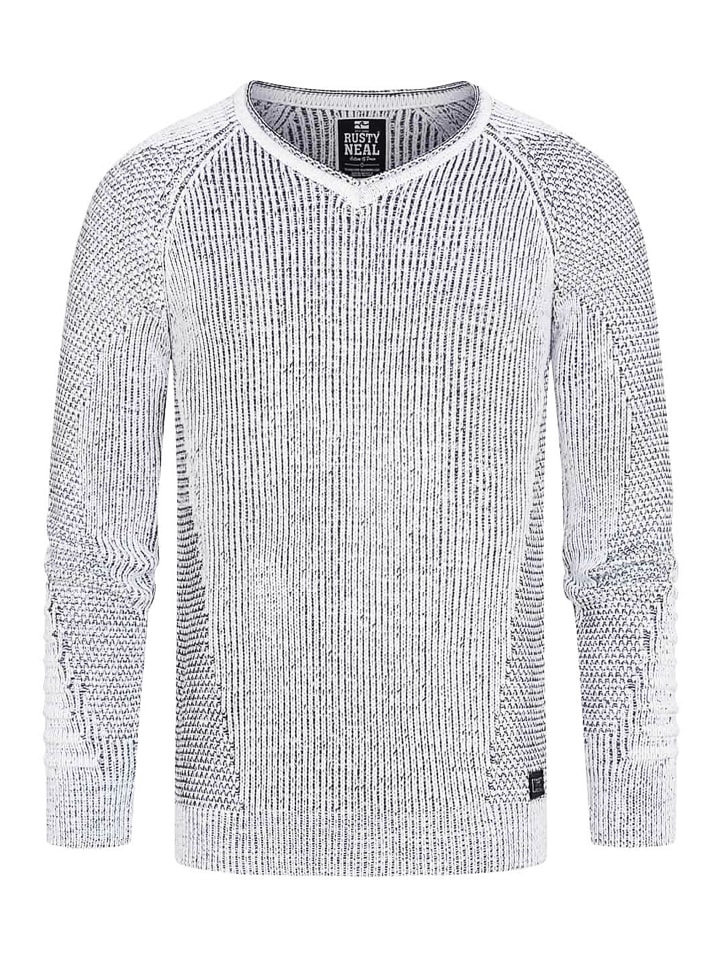 

Облегающий свитер крупной вязки с V-образным вырезом белого цвета Rusty Neal