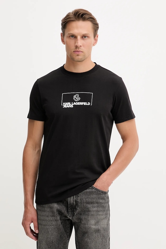 

Хлопковая футболка Karl Lagerfeld Jeans, черный