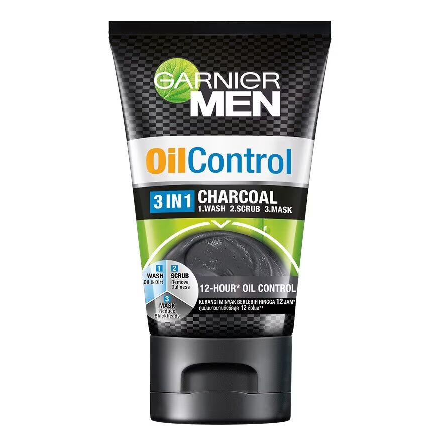 

Garnier Men Угольная пена Oil Control 3 в 1 100 мл, White Blue Green