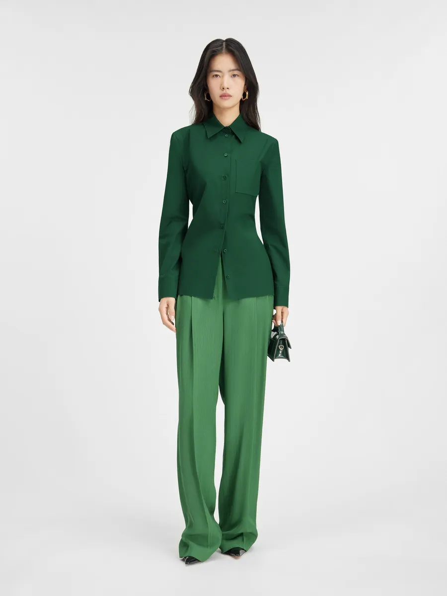 

Приталенная рубашка с открытой спиной Jacquemus, темно-зеленый