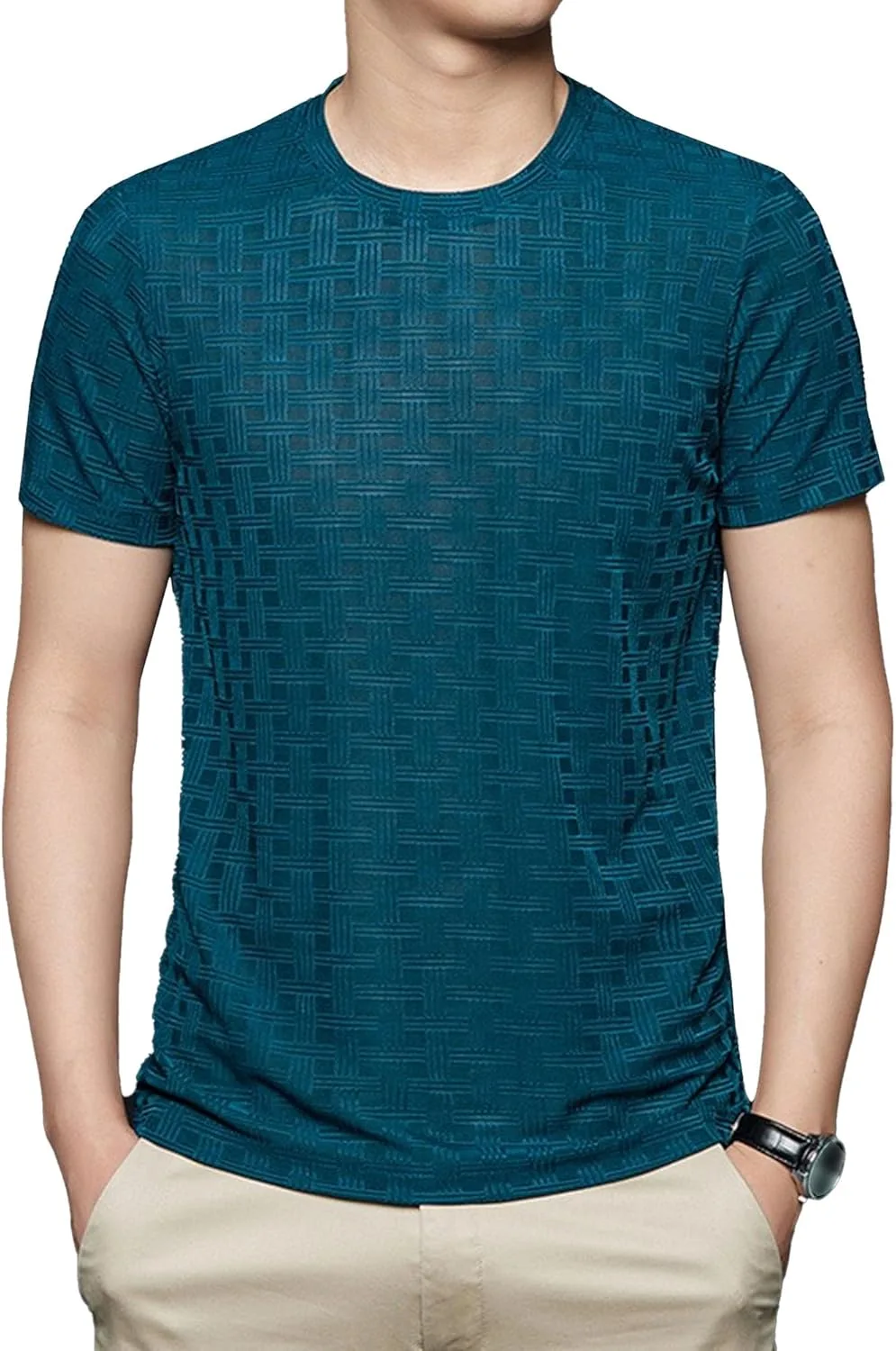 

Мужская летняя футболка с коротким рукавом Jacquard Maiyifu-GJ