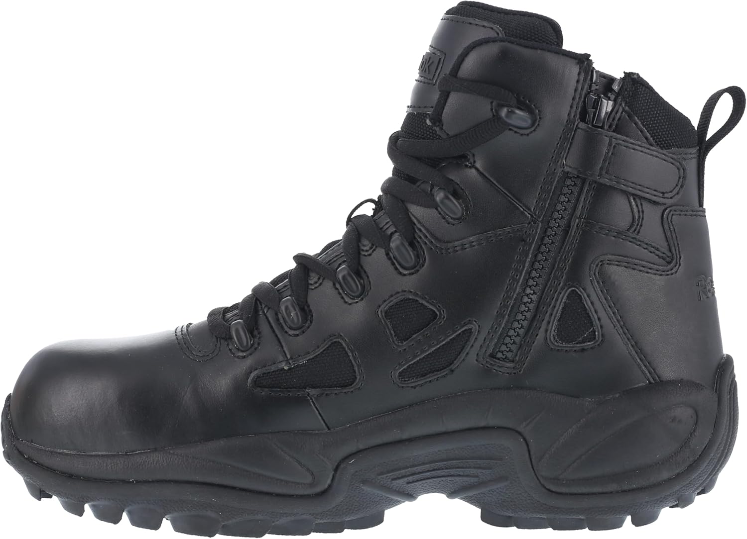 Мужские тактические ботинки Reebok Rb8694 Rapid Response с композитным носком, 15 см, боковая молния, пустынный тан, военные и тактические ботинки, черный — фото 3