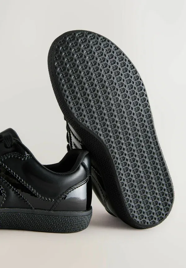 Кроссовки Next Regular fit lace up lifestyle trainers, черная лакированная кожа — фото 4