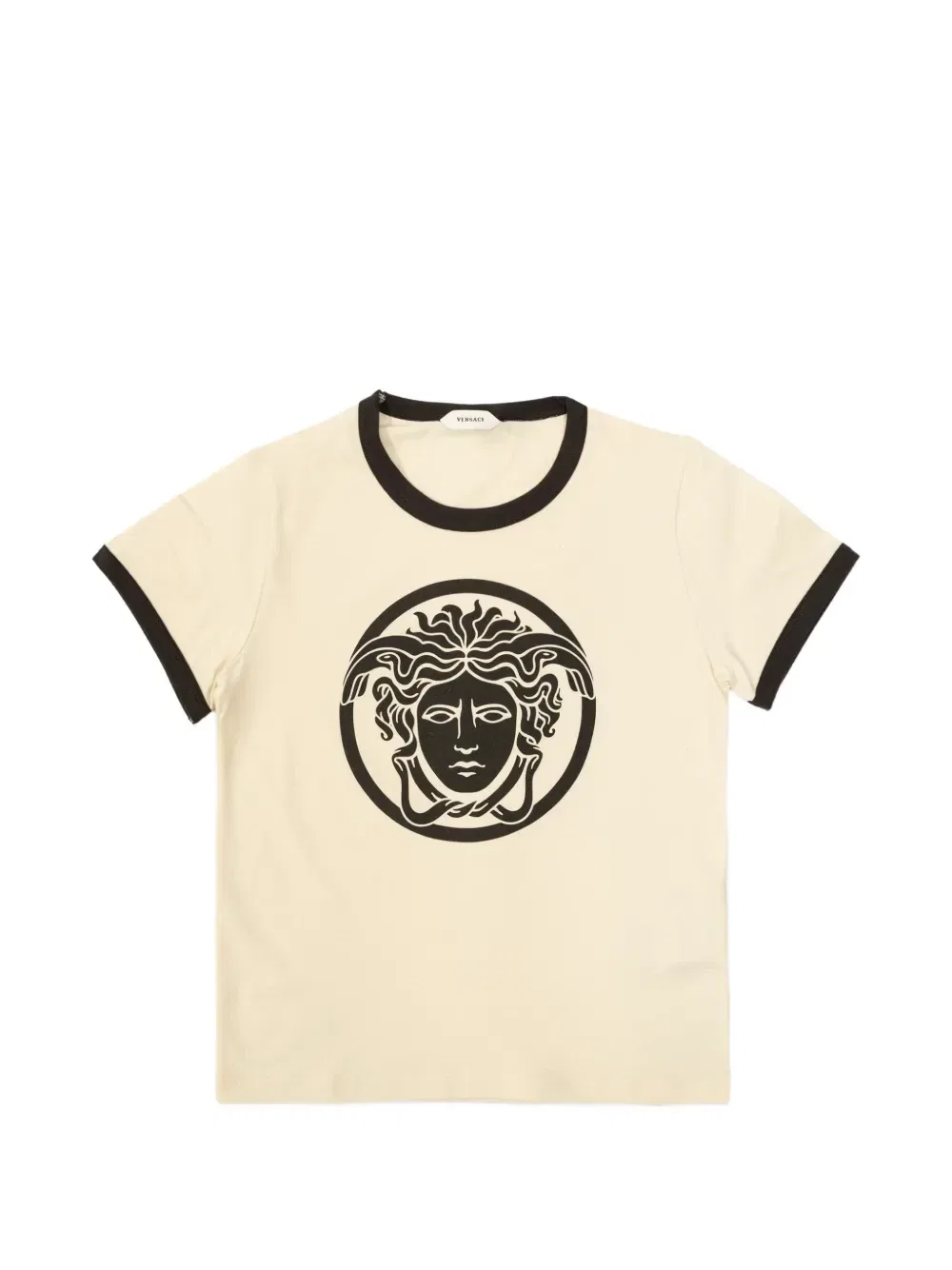 Футболка из хлопка с принтом Versace Kids, белый