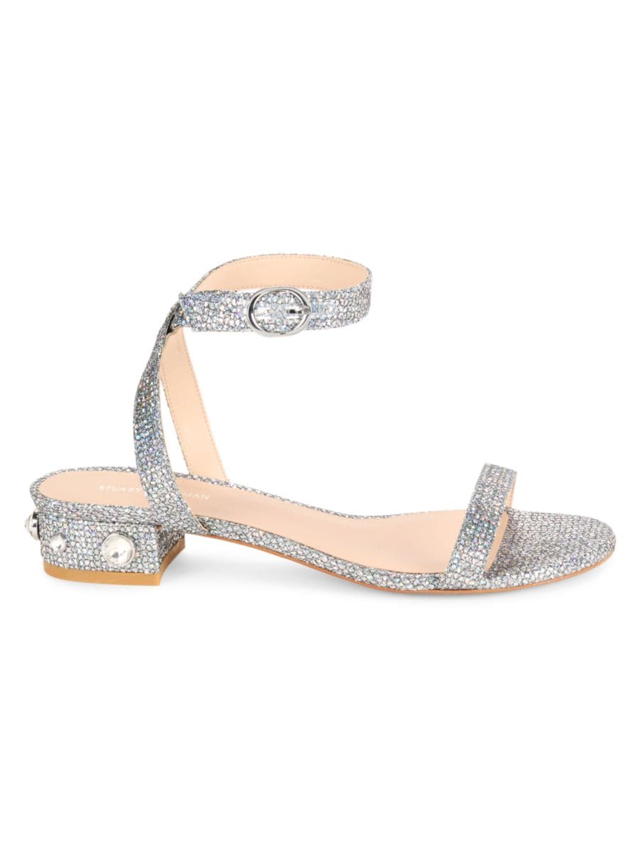 Сандалии Dancer с блестками и петлями на щиколотке Stuart Weitzman, синий мульти