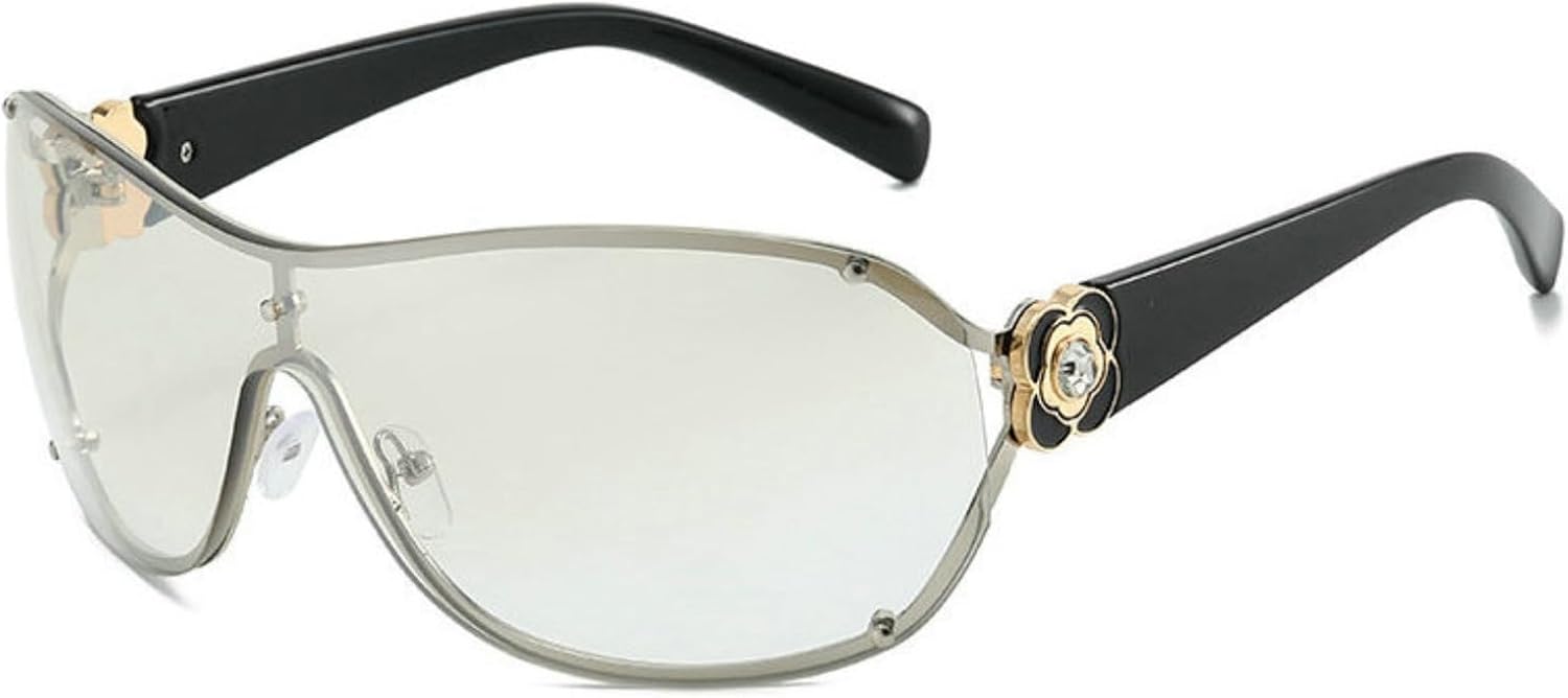 

Willochra Роскошные большие цельные солнцезащитные очки для женщин, модные солнцезащитные очки с бриллиантами и кристаллами, в стиле стритвеар, очки Y2k, очки UV400, C5