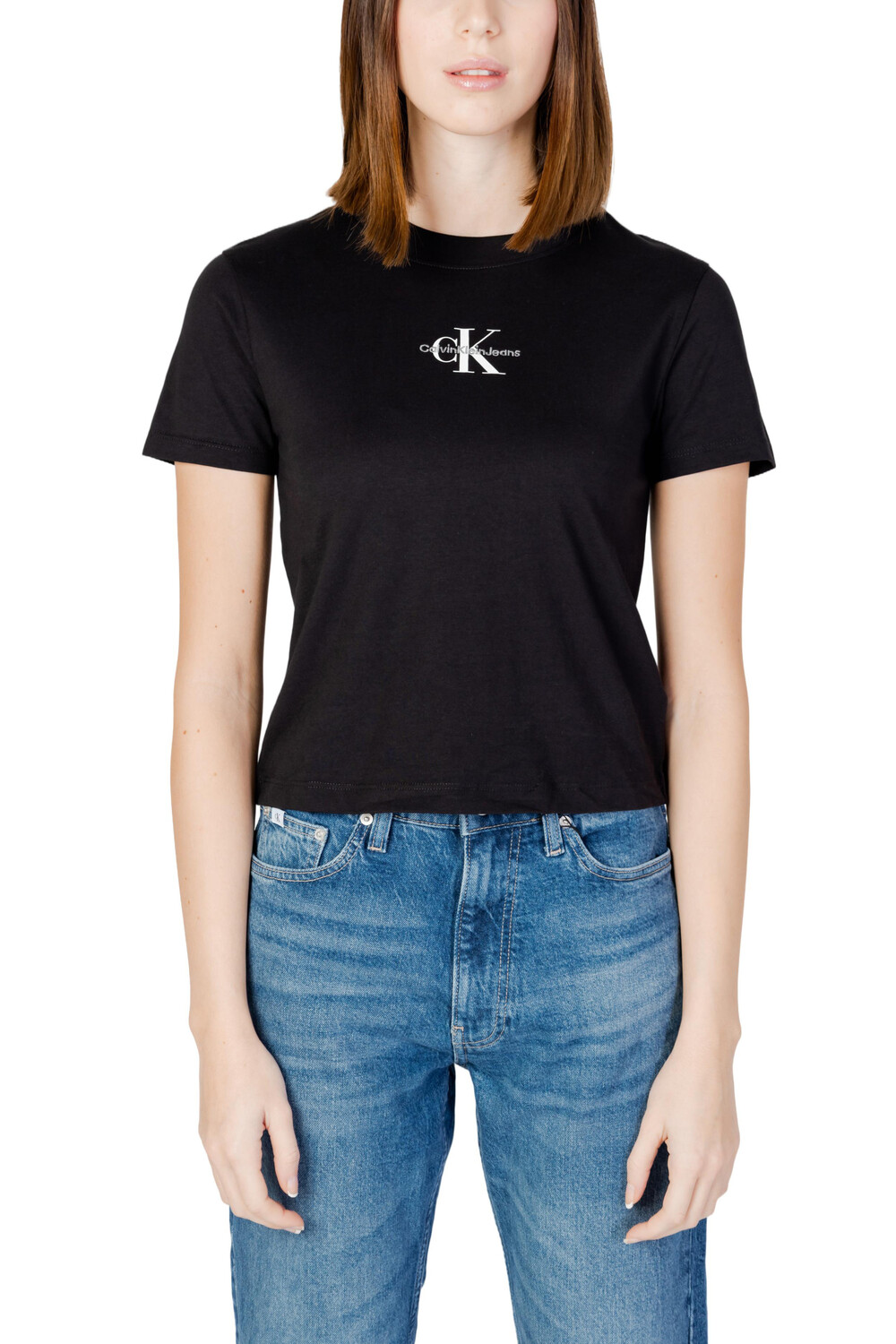 

Футболка женская Calvin Klein Jeans с логотипом бренда, черный