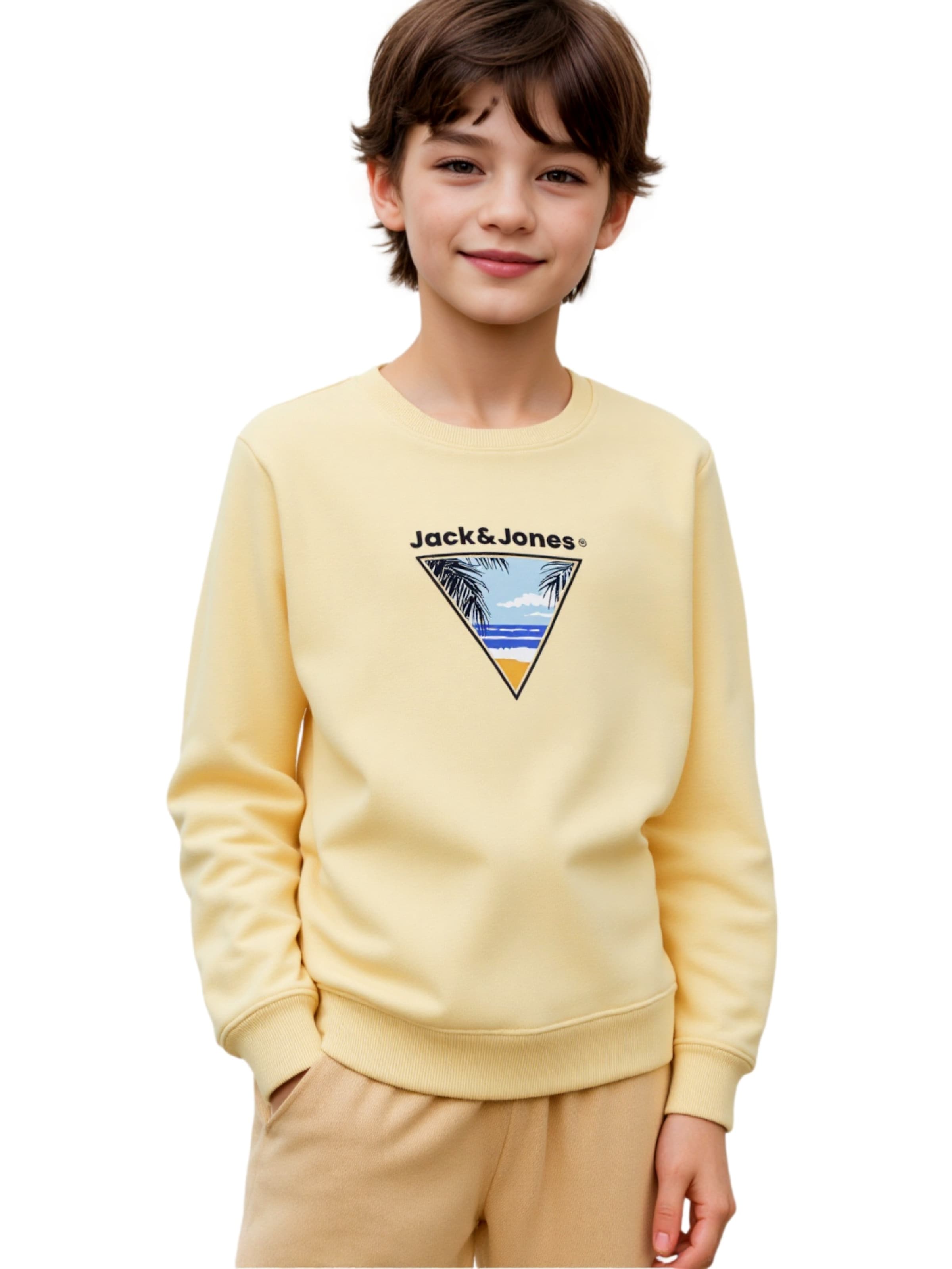 Jack & Jones Junior Толстовка 'Perry' в желтом цвете — фото 3