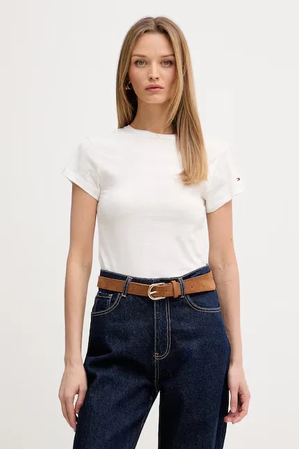 Футболка с коротким рукавом базовая Tommy Hilfiger, бежевый