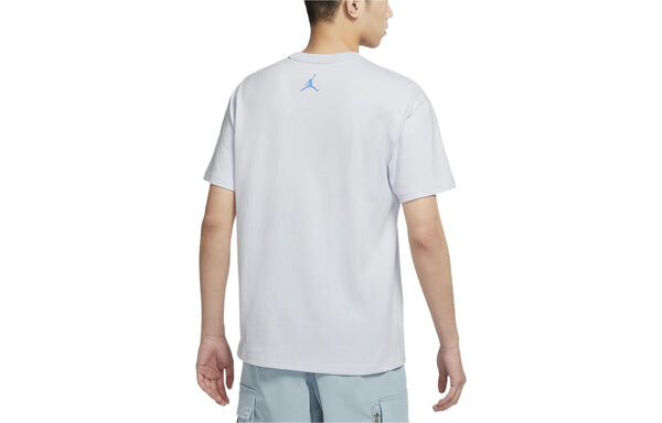 Футболка Air Jordan Sneaker Casual Sports Breathable Solid Color Short Sleeve Blue, синий — фото 2
