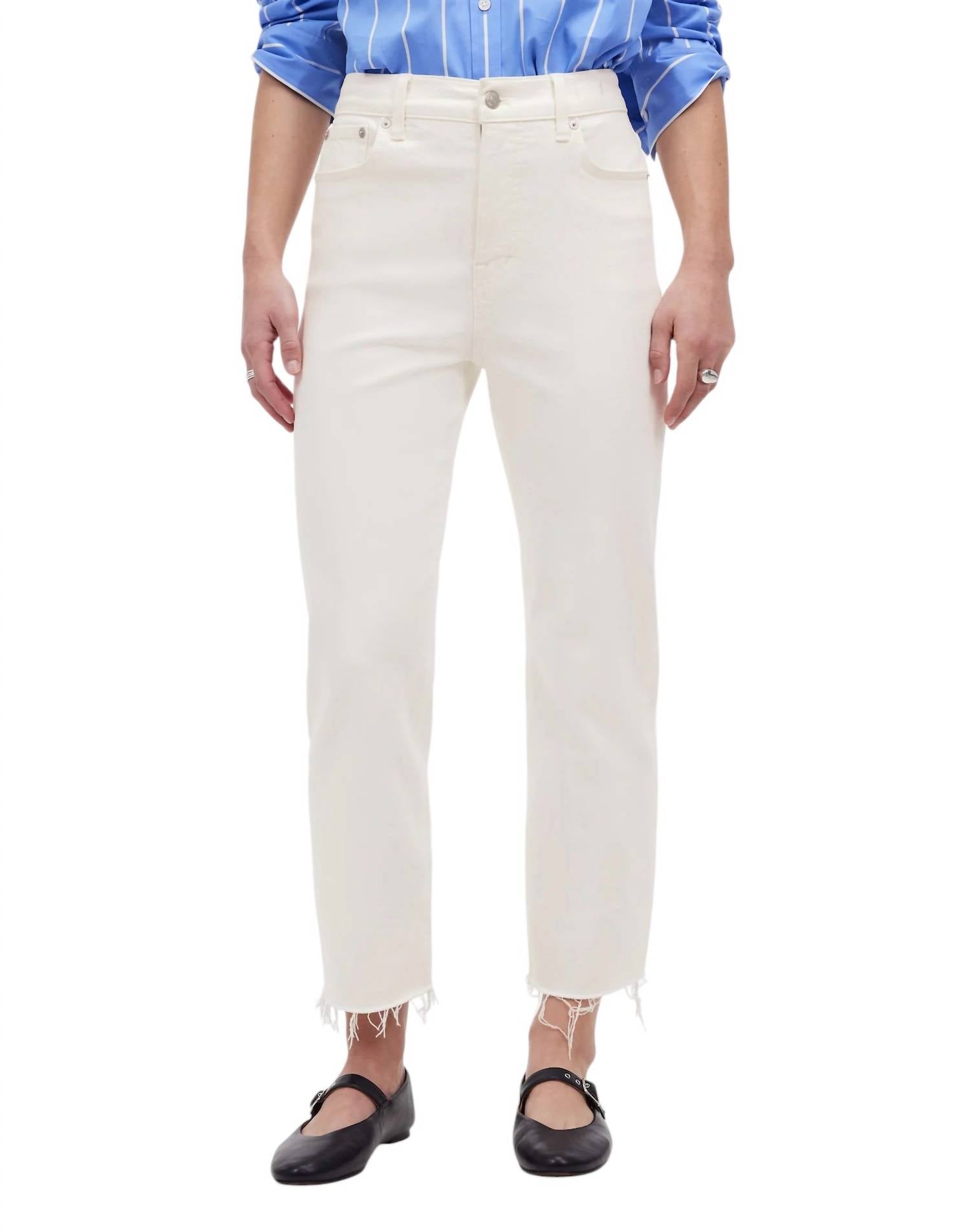 

Джинсы Straight Crop 90S в цвете Tile White Madewell
