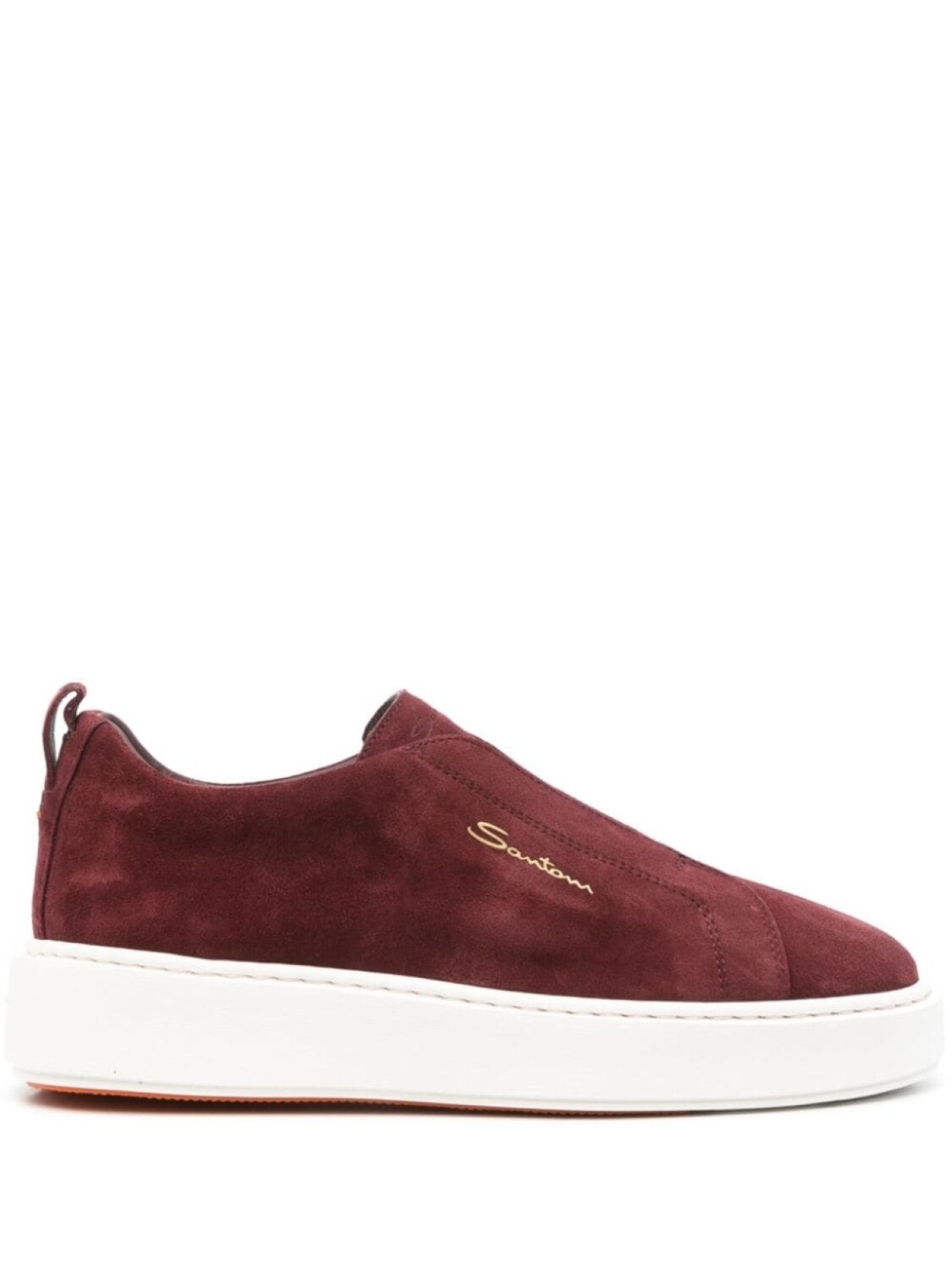 

Santoni замшевые кроссовки-слипоны, красный