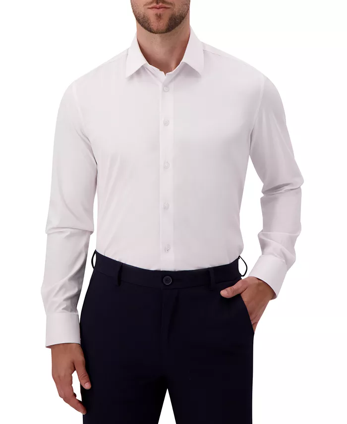 

Мужская длинная рубашка с 4-сторонним тональным геометрическим принтом Report Collection, белый