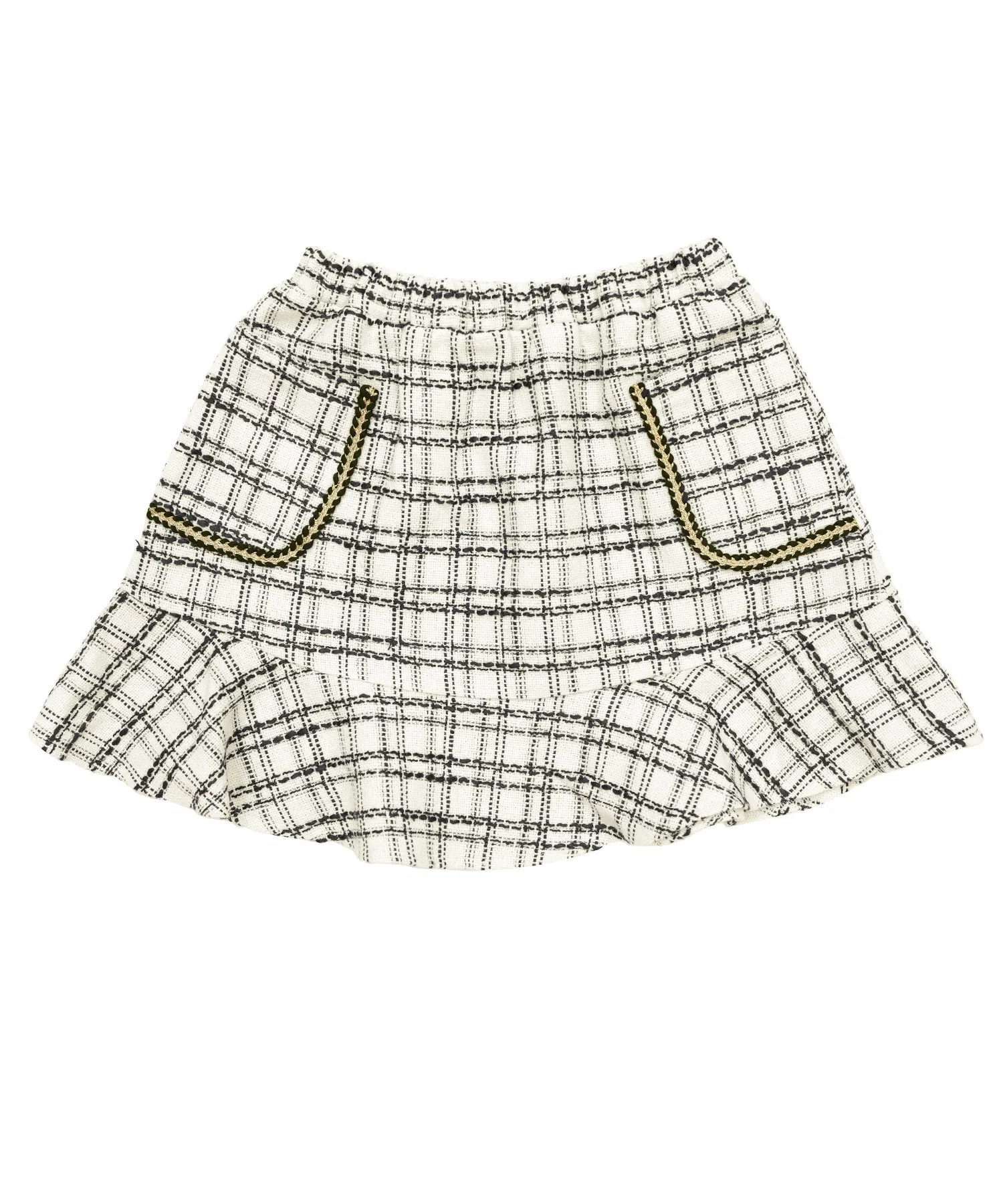 Детская юбка-трапеция из твида Bee des Bee белая — фото 2